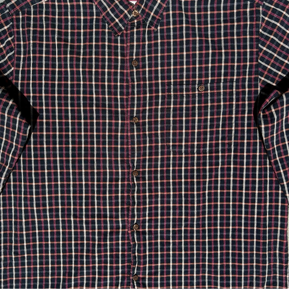 Y2k Square Pattern Plaid Knit Button Down Shirt - image 4